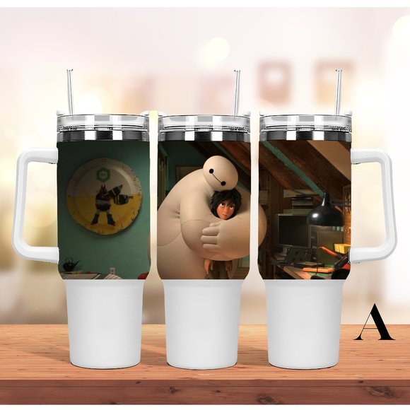 Disney Big Hero 6 Baymax 40 oz Tumbler/Water bottle/Mug with hand carry … - Picture 9 of 16